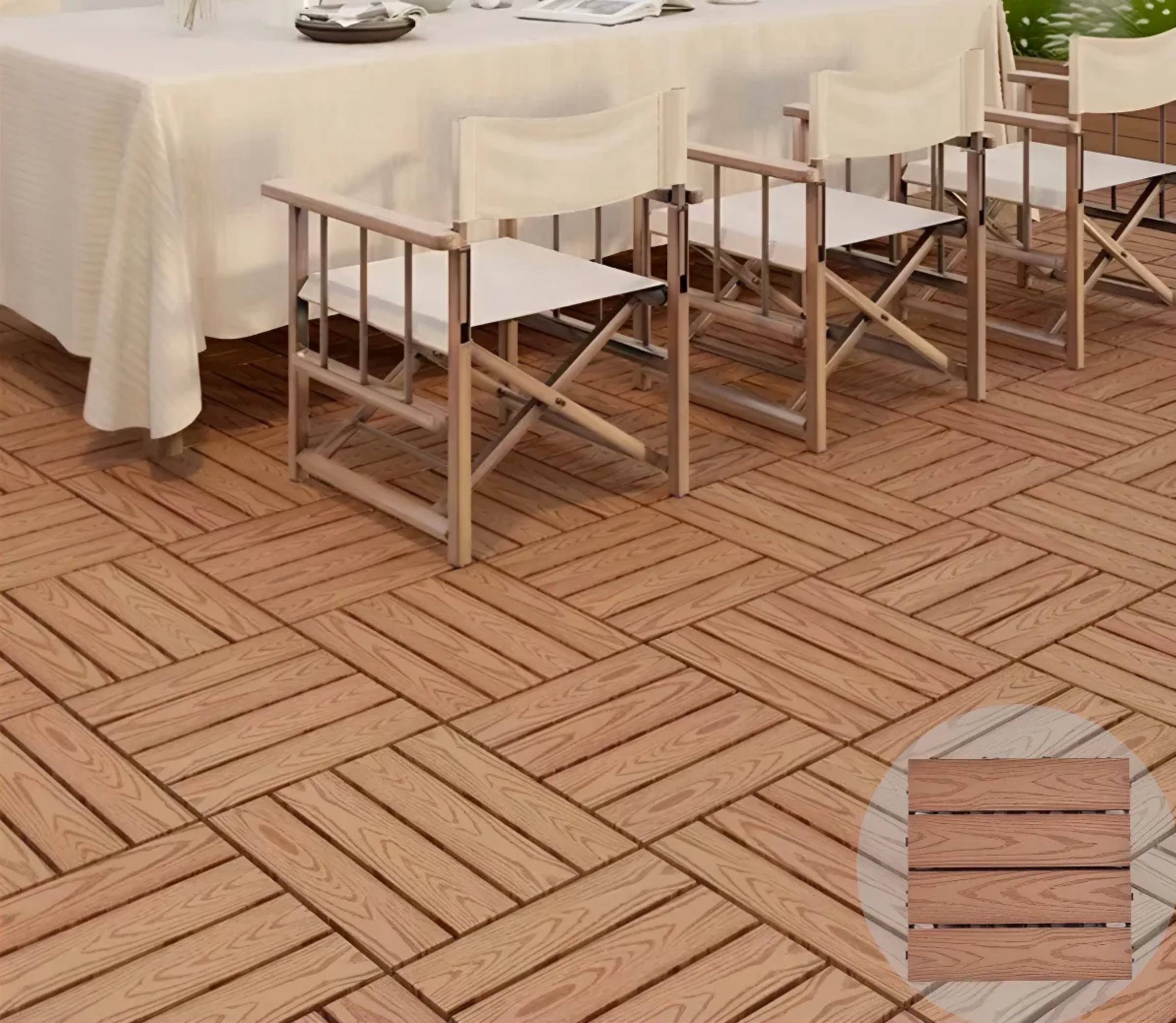 Deck Modular Efeito Madeira 30x30 (Kit com 12 placas)